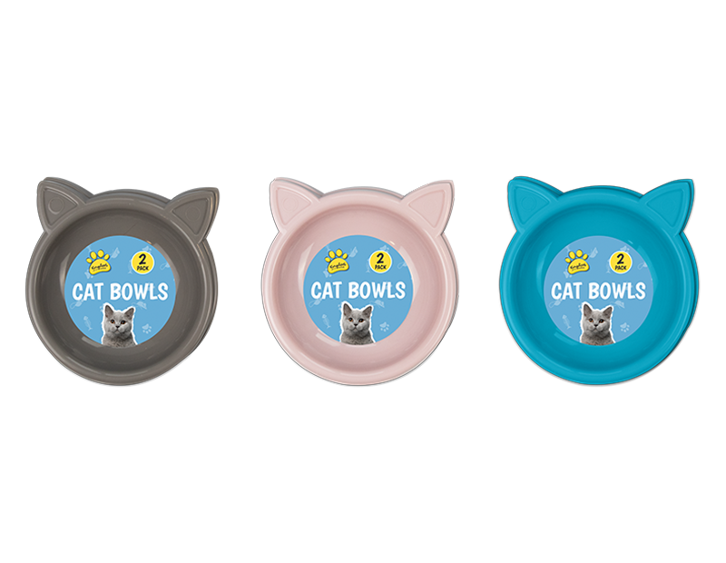 Cat Bowls 2pk - Trend 17cm Cat Bowls 2pk - Trend 17cm