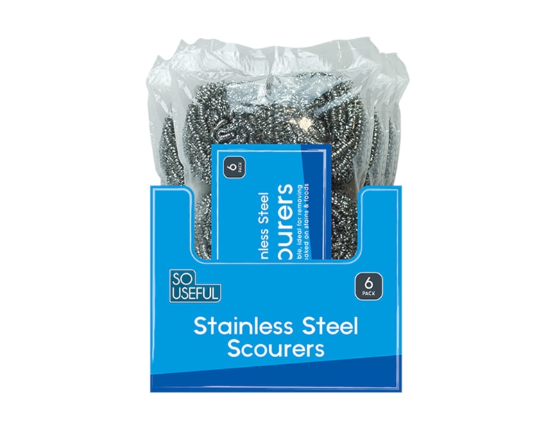 Wholesale Stainless Steel Scourers 6pk CDU Wholesale Stainless Steel Scourers 6pk CDU