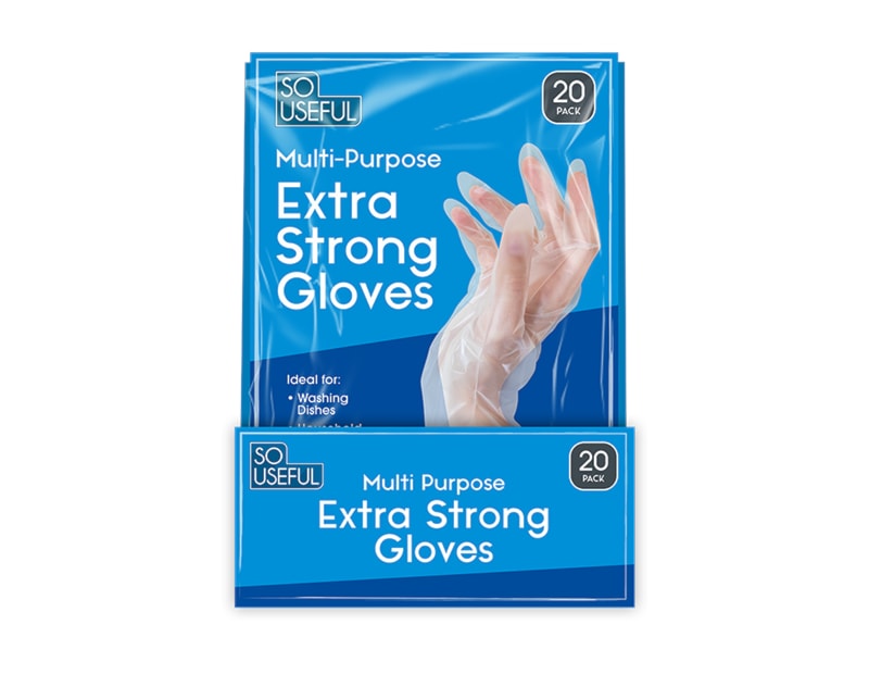 Wholesale Multi Purpose Extra Strong Gloves 20pk CDU Wholesale Multi Purpose Extra Strong Gloves 20pk CDU