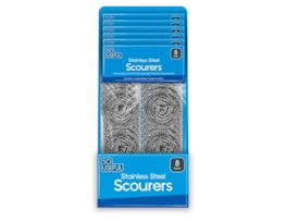 Wholesale Stainless Steel Scourers 8pk CDU Wholesale Stainless Steel Scourers 8pk CDU