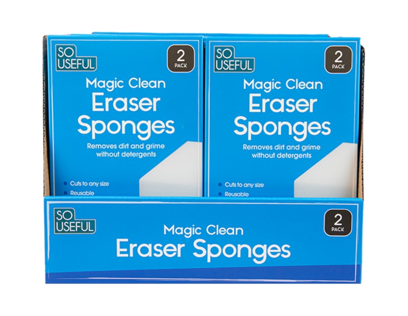 Wholesale Cleaning Eraser Sponge 2pk CDU Wholesale Cleaning Eraser Sponge 2pk CDU