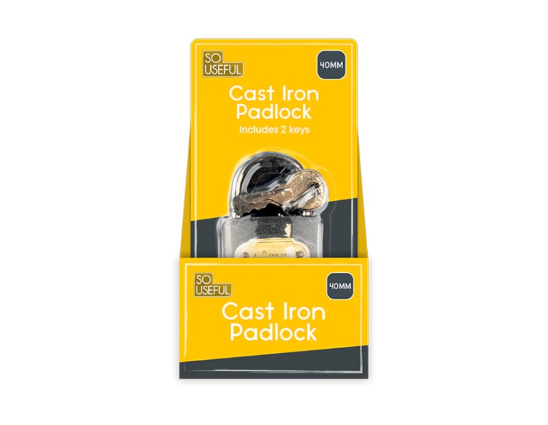 Wholesale Cast Iron Padlock 40mm CDU Wholesale Cast Iron Padlock 40mm CDU