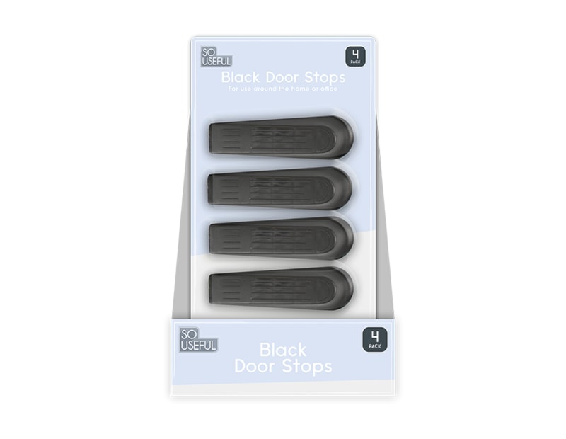 Wholesale Black Door Stops 4pk CDU Wholesale Black Door Stops 4pk CDU