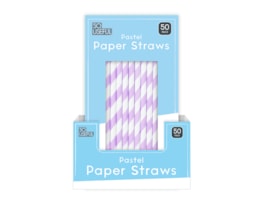 Wholesale Pastel Paper Straws 50pk CDU Wholesale Pastel Paper Straws 50pk CDU