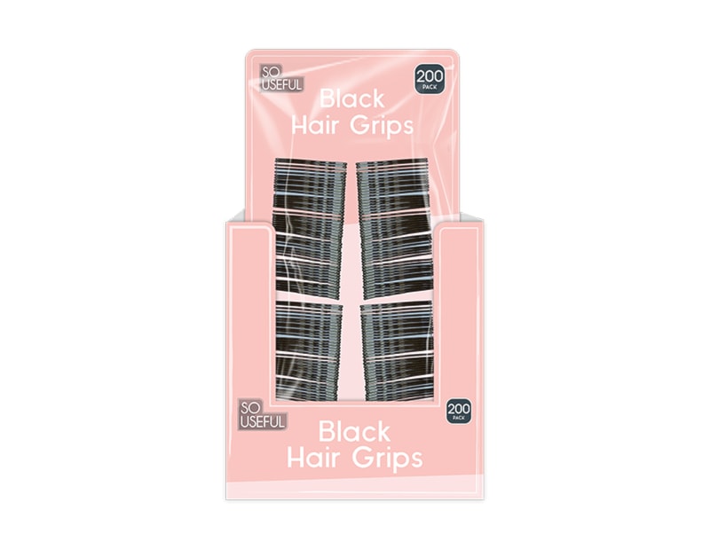 Wholesale Black Hair Grips 200pk CDU Wholesale Black Hair Grips 200pk CDU