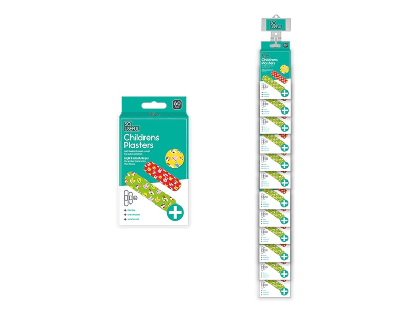 Wholesale Childrens Plasters 60pk With Clip Strip Wholesale Childrens Plasters 60pk With Clip Strip