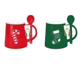 Wholesale Christmas Embossed Mug with Spoon Wholesale Christmas Embossed Mug with Spoon