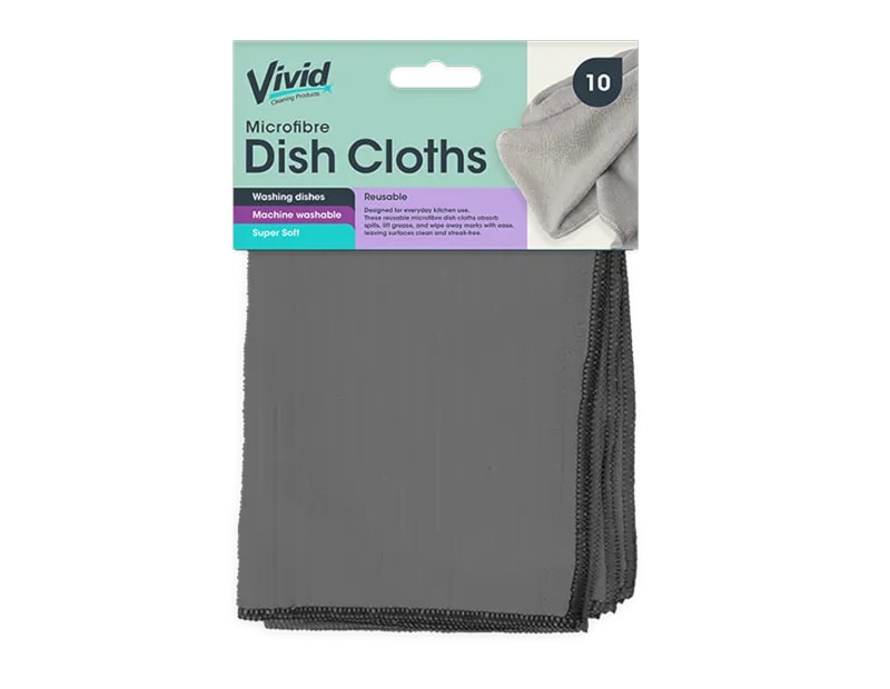 Wholesale Microfibre Colour Dish Cloths 10pk Wholesale Microfibre Colour Dish Cloths 10pk