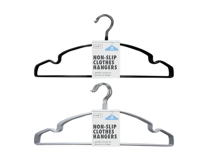 Wholesale Non Slip Plastic Coated Hangers 10pk