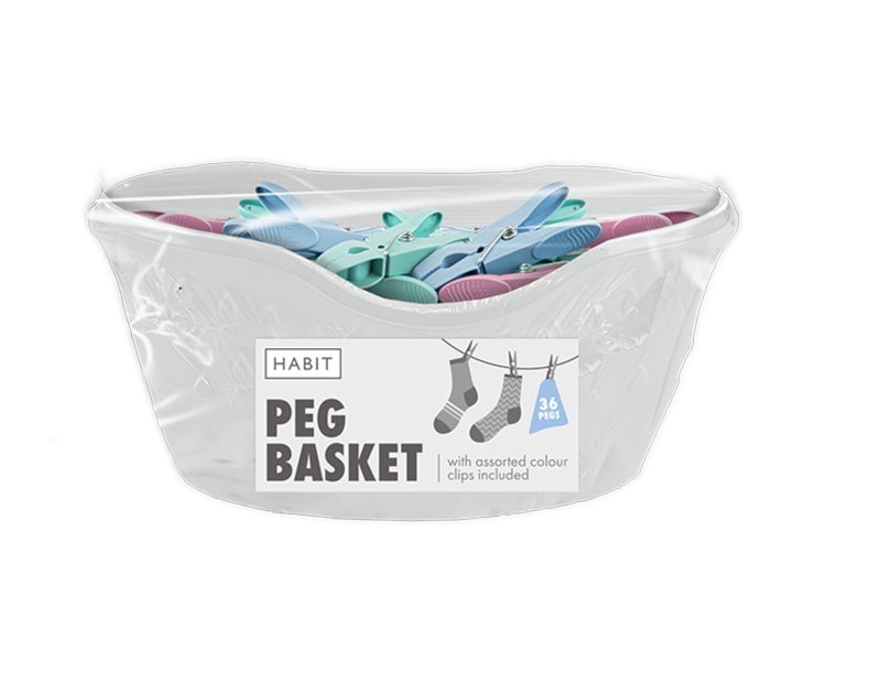 Wholesale Peg Basket With Pegs 36pk Wholesale Peg Basket With Pegs 36pk