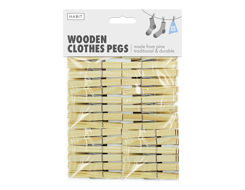 Wooden Clothes Pegs 60pk Wooden Clothes Pegs 60pk