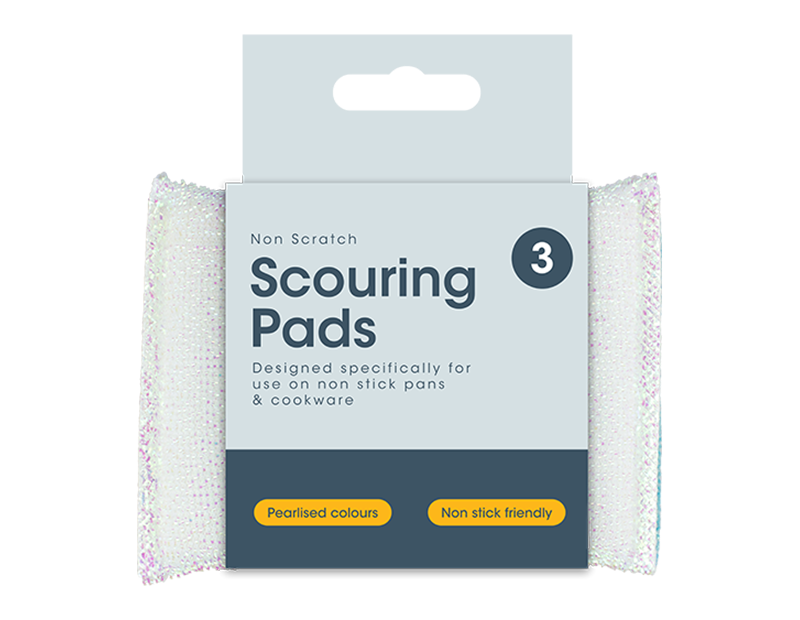 Wholesale Pearl Non-scratch Scouring Pads - 3 Pack