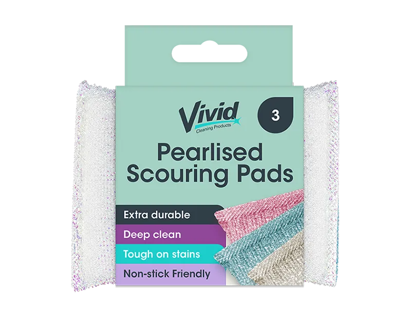Wholesale Pearl Non-scratch Scouring Pads - 3 Pack