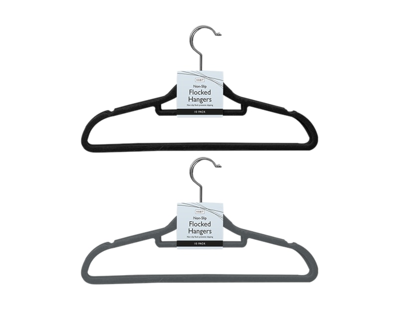 Wholesale Flocked Non-Slip Hangers 10pk Wholesale Flocked Non-Slip Hangers 10pk