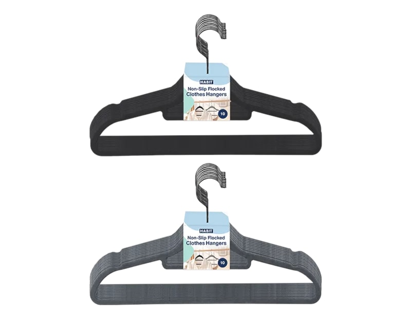 Wholesale Flocked Non-Slip Hangers 10pk Wholesale Flocked Non-Slip Hangers 10pk