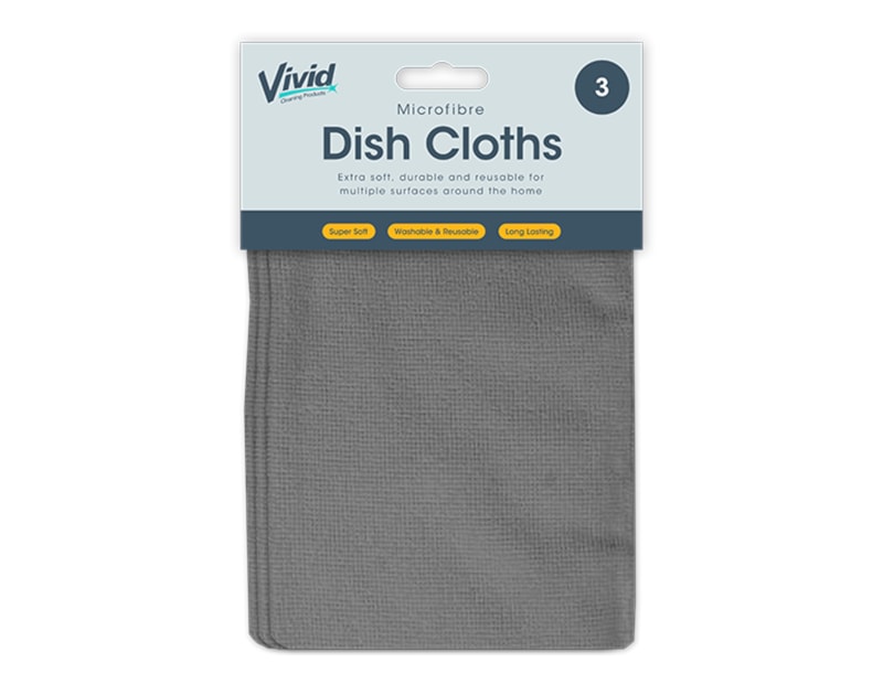 Wholesale Microfibre Colour Dish Cloths 3pk Wholesale Microfibre Colour Dish Cloths 3pk