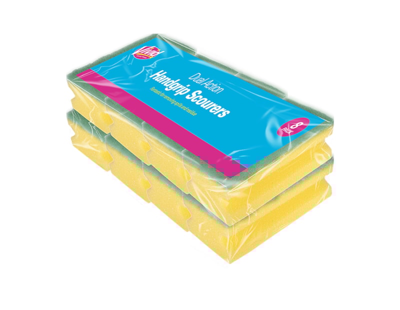 Wholesale Vivid Handgrip Scourers 8pk Wholesale Vivid Handgrip Scourers 8pk