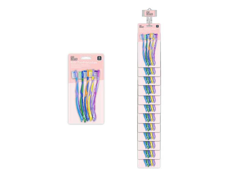 Wholesale Childrens Toothbrushes 5pk With Clip Strip Wholesale Childrens Toothbrushes 5pk With Clip Strip