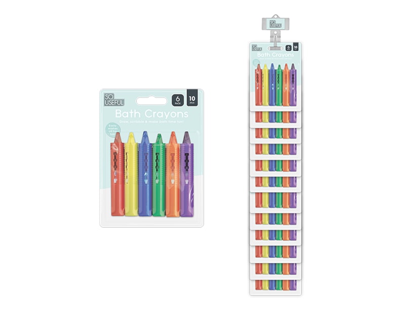 Wholesale Bath Crayons 6pk With Clip Strip Wholesale Bath Crayons 6pk With Clip Strip