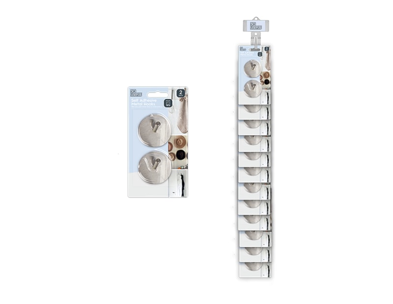 Wholesale Metal Self Adhesive Hooks 2pk With Clip Strip Wholesale Metal Self Adhesive Hooks 2pk With Clip Strip