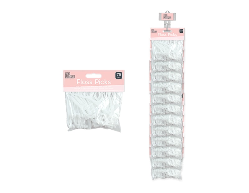 Wholesale Dental Floss Toothpicks 75pk With Clip Strip Wholesale Dental Floss Toothpicks 75pk With Clip Strip