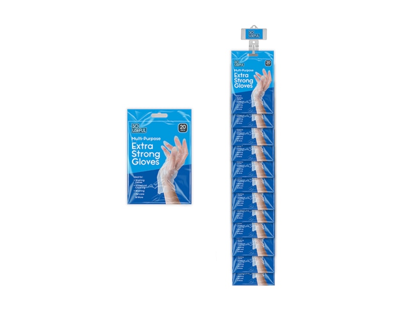 Wholesale Multi Purpose Extra Strong Gloves 20pk With Clip Strip Wholesale Multi Purpose Extra Strong Gloves 20pk With Clip Strip