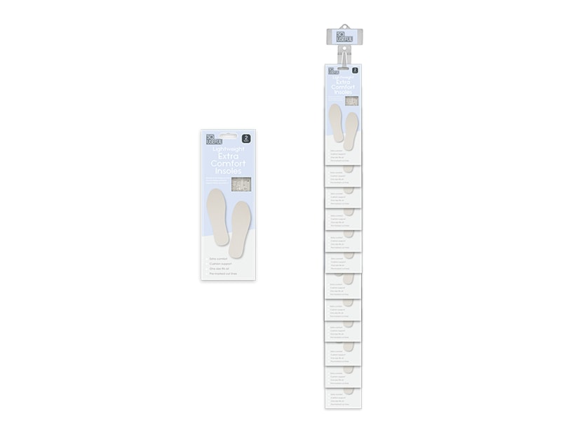 Wholesale Extra Comfort Insoles 2 Pairs With Clip Strip Wholesale Extra Comfort Insoles 2 Pairs With Clip Strip