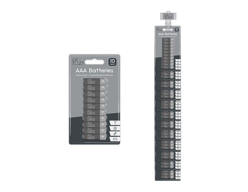 Wholesale AAA Extra Heavy Duty Batteries 10pk with Clip Strip Wholesale AAA Extra Heavy Duty Batteries 10pk with Clip Strip