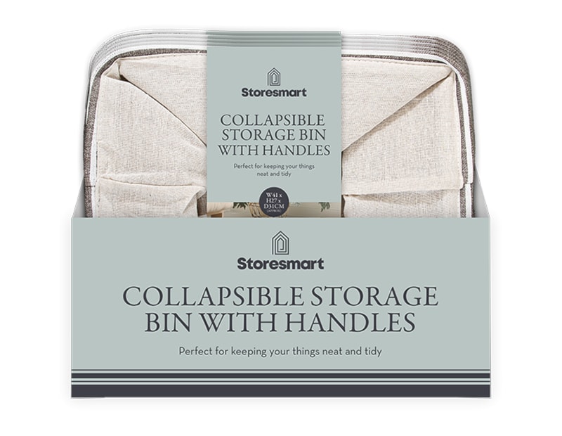 Wholesale Collapsible Fabric Storage Bin with Handles 27X41X31CM CDU Wholesale Collapsible Fabric Storage Bin with Handles 27X41X31CM CDU