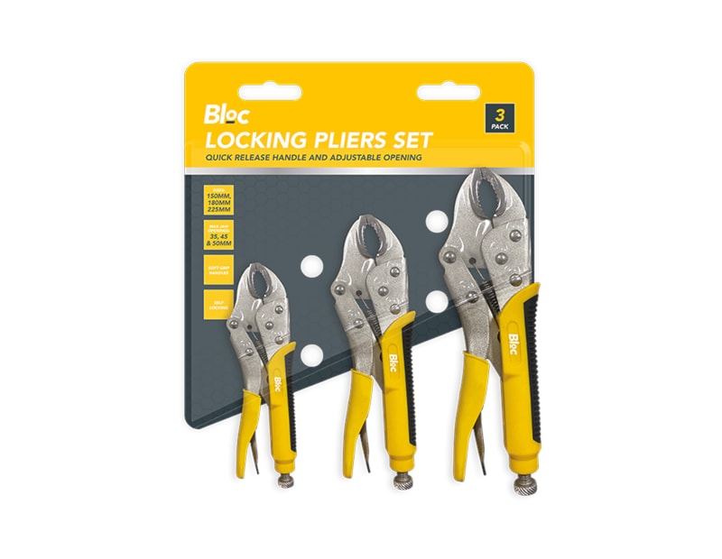 Wholesale Curved Jaw Locking Pliers 3PK
