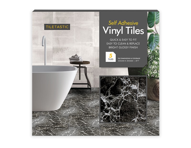Wholesale Dark Marble Adhesive Vinyl Floor Tiles 5pk Wholesale Dark Marble Adhesive Vinyl Floor Tiles 5pk