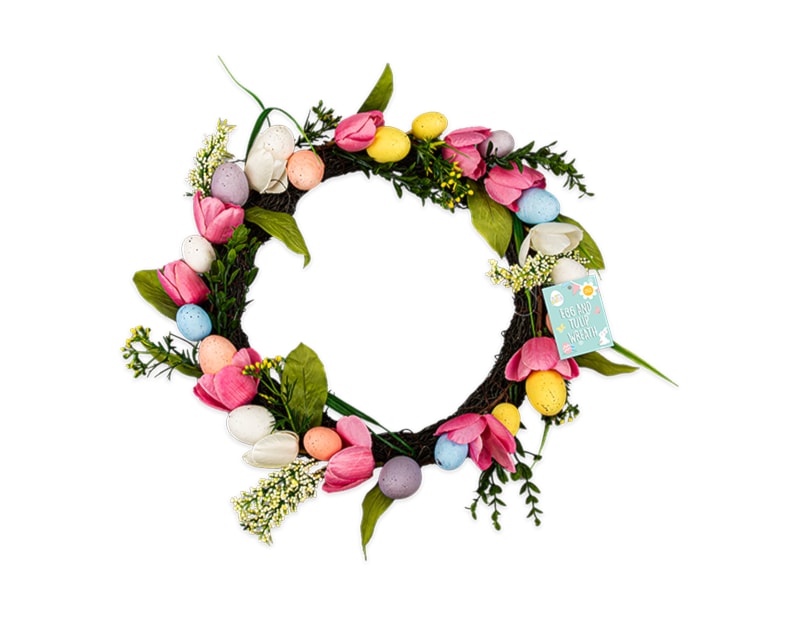 Wholesale Egg and Tulip Wreath 48cm Wholesale Egg and Tulip Wreath 48cm