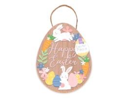 Wholesale Happy Easter Hanging Plaque 27.5cm x 22cm
