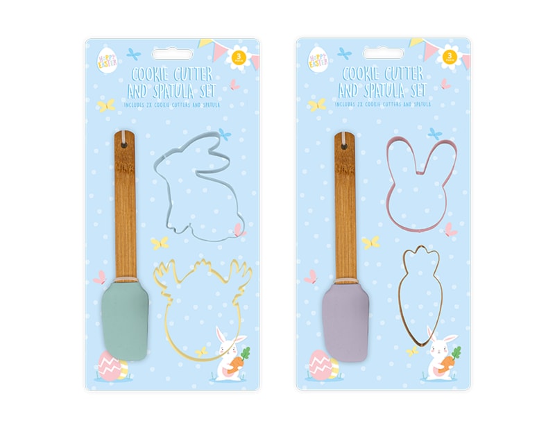Wholesale Easter Cookie Cutter & Spatula Set 3pk Wholesale Easter Cookie Cutter & Spatula Set 3pk