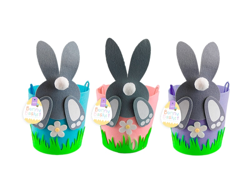 Wholesale Easter Pom Pom Bunny Basket Wholesale Easter Pom Pom Bunny Basket