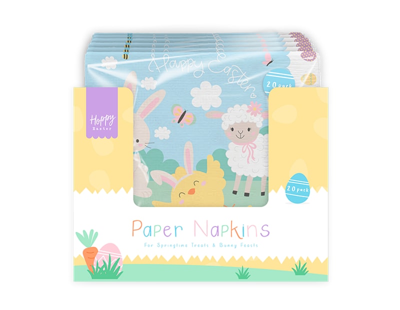 Wholesale Easter Printed 3 Ply Napkins 20pk CDU
