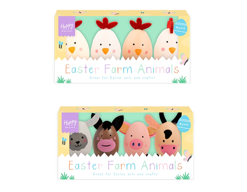 Wholesale Easter Animal Decorative Eggs 4pk Wholesale Easter Animal Decorative Eggs 4pk