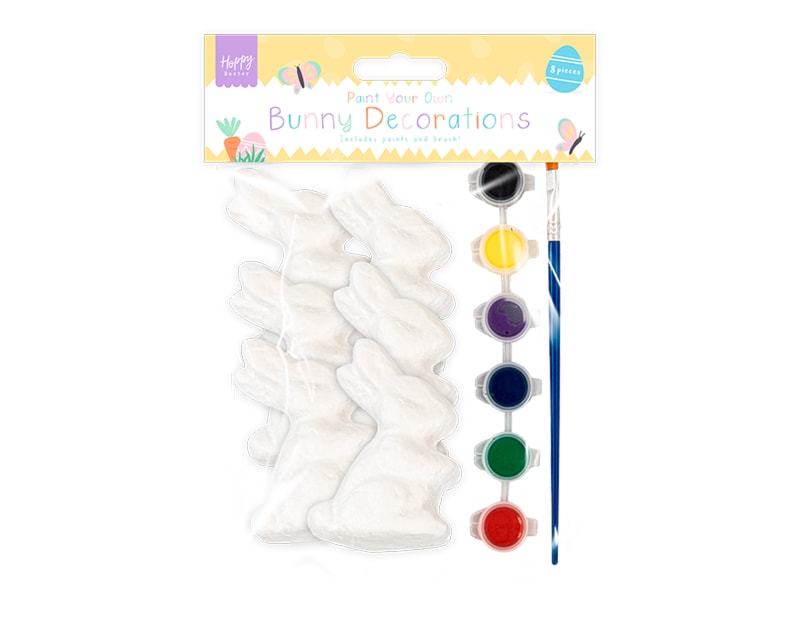 Wholesale Easter Paint Your Own Bunny Decorations 6pk