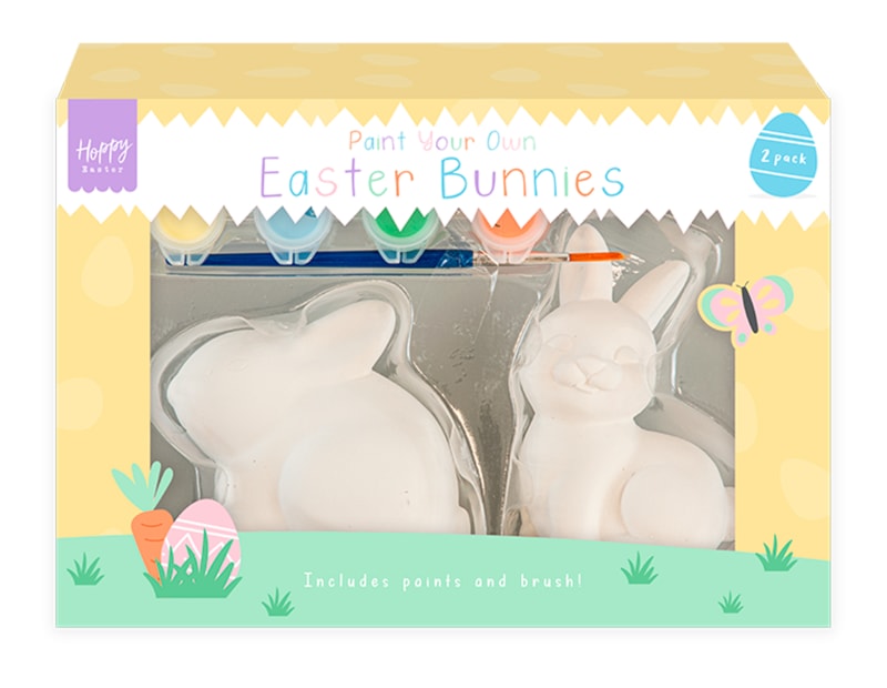 Wholesale Easter Paint Your Own Bunny 2pk