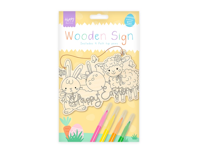 Wholesale Easter Colour Your Own Wooden Sign