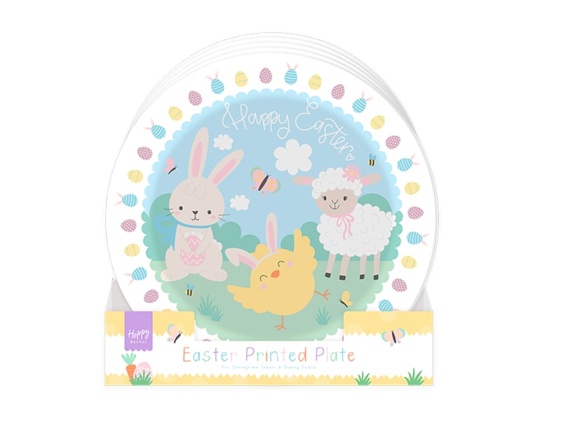 Wholesale Easter Printed Plastic Plate 26cm CDU Wholesale Easter Printed Plastic Plate 26cm CDU