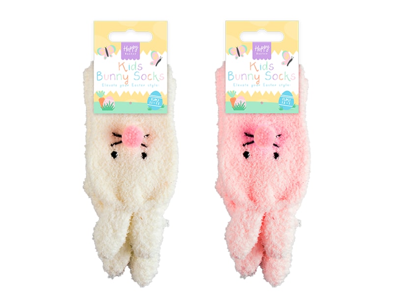 Wholesale Easter Fluffy Bunny Kid's Socks - Asst Sizes Wholesale Easter Fluffy Bunny Kid's Socks - Asst Sizes