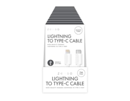 Wholesale White Lightning to Type-C 2M Cable CDU Wholesale White Lightning to Type-C 2M Cable CDU