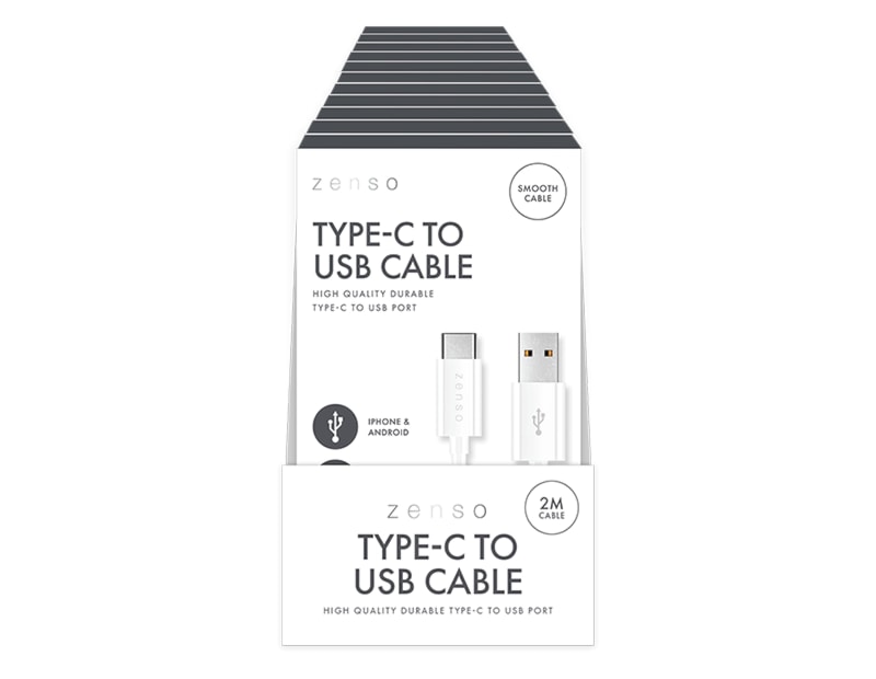 Wholesale White Type-C to USB 2M Cable CDU