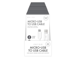Wholesale White Micro to USB 2M Cable CDU Wholesale White Micro to USB 2M Cable CDU
