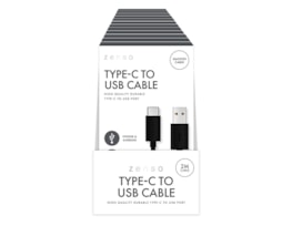 Wholesale Black Type-C to USB 2M Cable CDU Wholesale Black Type-C to USB 2M Cable CDU
