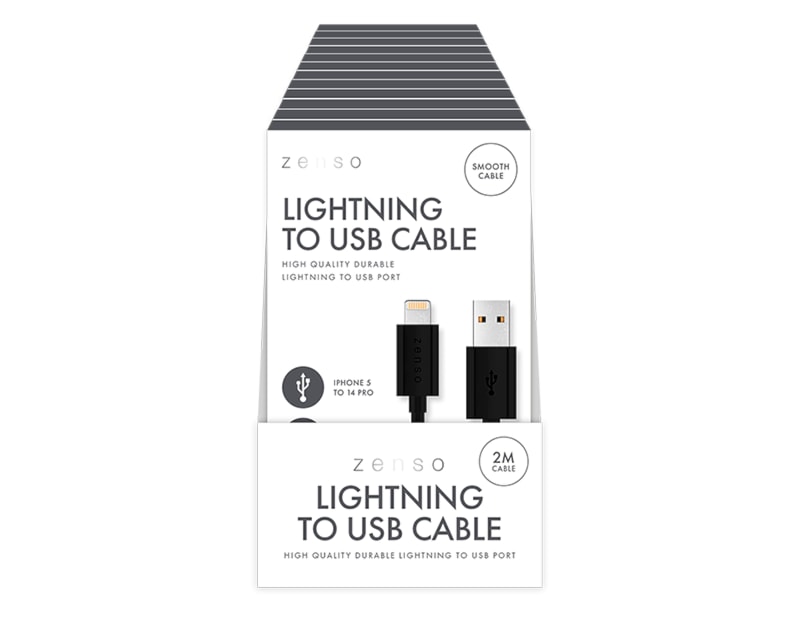 Wholesale Black Lightning to USB 2M Cable CDU