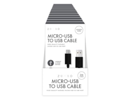 Wholesale Black Micro to USB 2M Cable CDU Wholesale Black Micro to USB 2M Cable CDU
