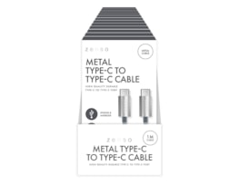 Wholesale Metal Type-C to Type-C Charge/Sync 1M Cable CDU Wholesale Metal Type-C to Type-C Charge/Sync 1M Cable CDU