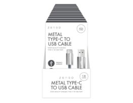 Wholesale Metal Type-C to USB Charge/Sync 1M Cable CDU Wholesale Metal Type-C to USB Charge/Sync 1M Cable CDU